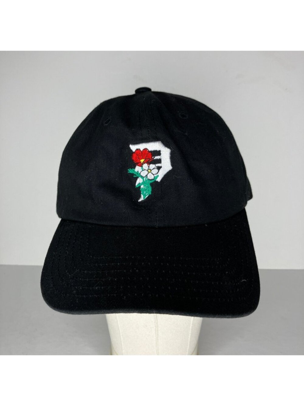 Primitive Hat Dirty P Keeper Dad Hat Men's Adjustable Black Floral Embroidery